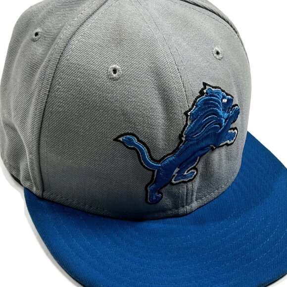 New Era Detroit Lions 59Fifty Fitted Hat Sz 7 Gray Blue Cap NFL Football Men - Picture 6 of 13